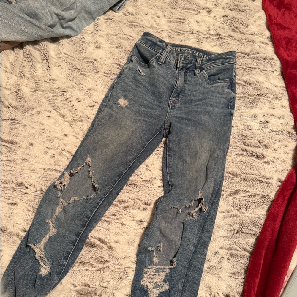 American Eagle Blue Distressed Jeans